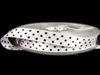 Wstążka 10mm atłas dwustronna DOTS biała