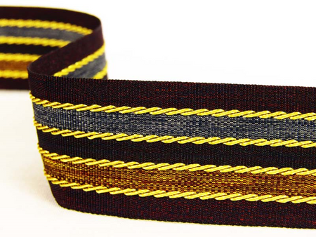 Taśma 24mm tkana LAMPAS bakłażan