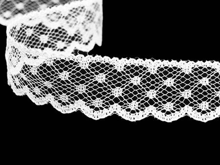 Koronka 2cm stabilna DOTS biała