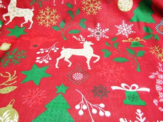 Płótno bawełniane motyw świąteczny bordo