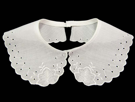 Kołnierzyk młodzieżowy haft bawełna biały