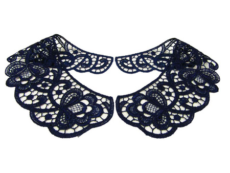 Kołnierzyk damski gipiura granat