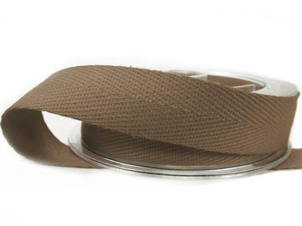 Taśma 20mm bawełniana jodełka brąz