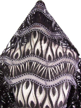 Koronka 140cm tiulowa haft czarna