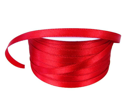 Wstążka 5mm atłas czerwona