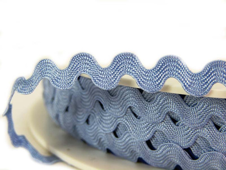 Taśma 7,7mm zygzak wiskoza błękitna