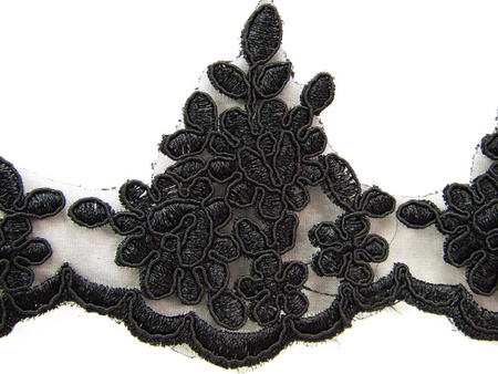 Koronka 8,5cm organtyna czarna