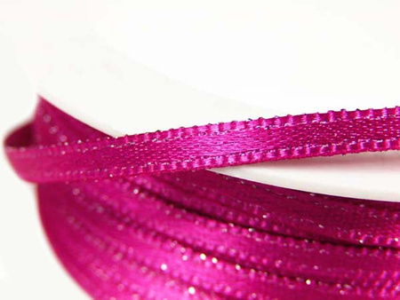 Wstążka 3mm atłas REXOR fuksja