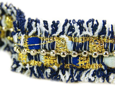 Taśma 2,5cm ozdobna "CHANEL" granat