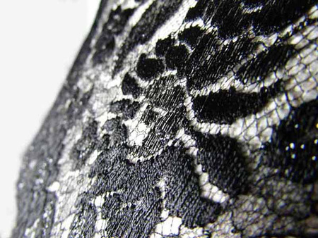 Koronka 115cm tiulowa podkład czarna