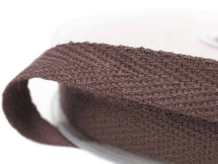 Taśma 10mm bawełniana jodełka brąz