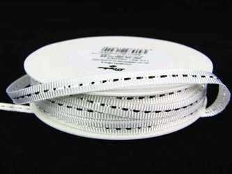 Taśma 0,5cm ryps stebnowana lurex biało_srebrna
