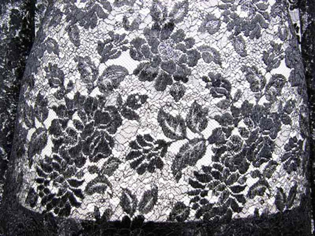 Koronka 115cm tiulowa podkład czarna