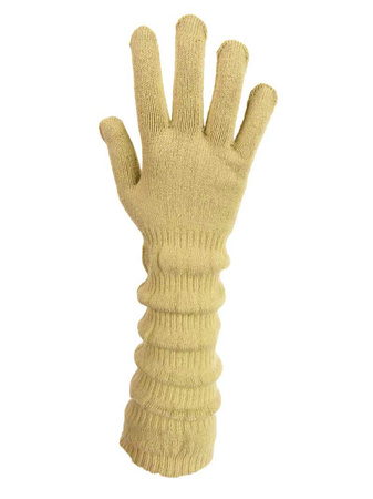 Rękawiczka długa marszczona beż