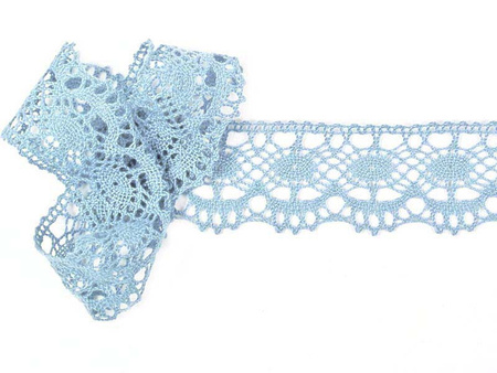 Koronka 5,1cm bawełniana błękitna