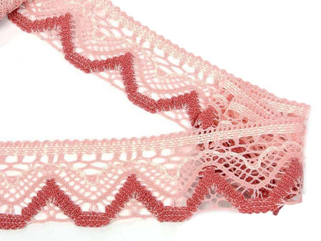 Koronka 5,8cm bawełniana różowa