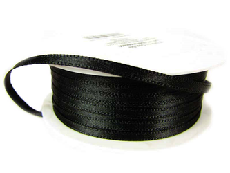 Wstążka 3mm atłas czarna