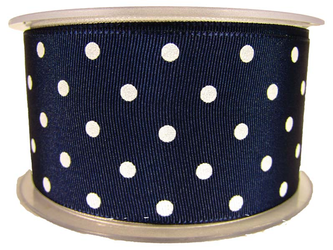 Wstążka 48mm ryps dwustronna KROPECZKA granat