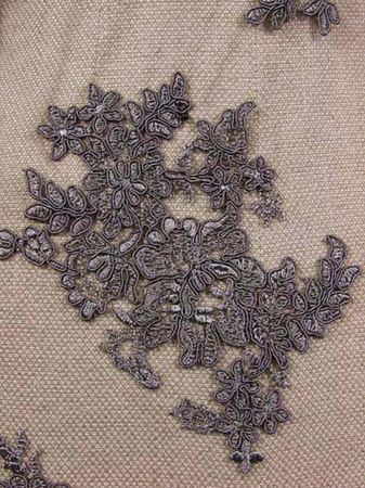 Koronka 140cm tiulowa haft koder grafit