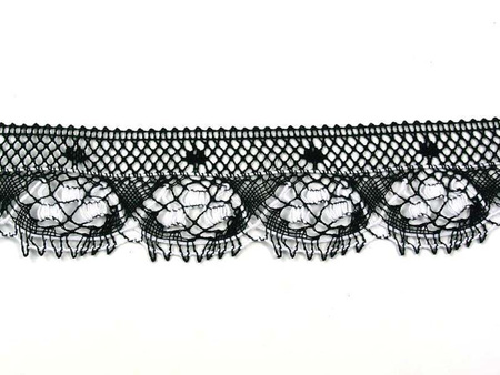 Koronka 5,5cm bawełniana czarno_biała