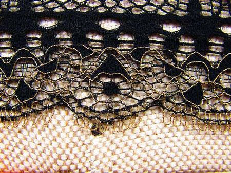 Wstawka 18cm elastyczna czarno-złota