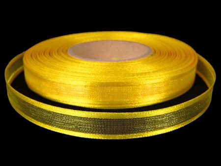 Wstążka 10mm organtyna LAMÓWKA żółta