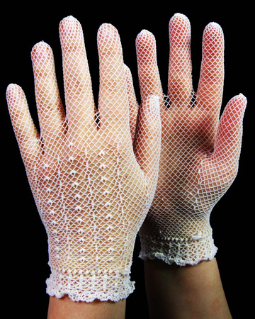 Rękawiczka KABARETKA młodzieżowa biała