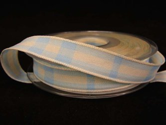 Wstążka 15mm kratka RUSTIC TARTAN błękitna