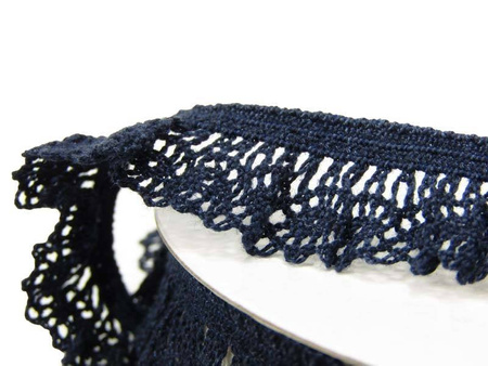 Falbanka 18mm elastyczna bawełna granat