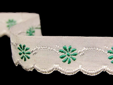 Taśma 1,5cm bawełniana OBSZYWKA zielona