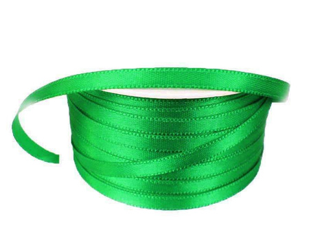Wstążka 5mm atłas żywozielona