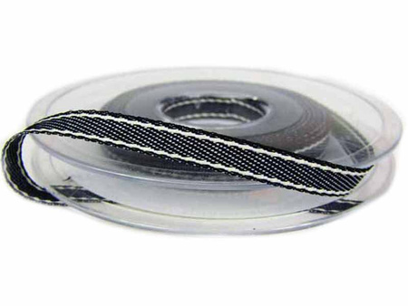 Taśma 7mm tkana DENIM czarna