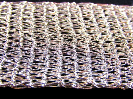 Taśma 4,5cm ozdobna SIATKA srebrna