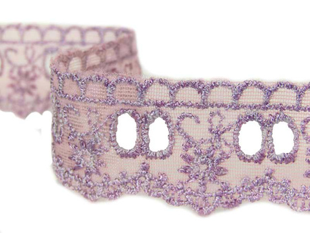Koronka 2,8cm tiulowa wrzosowym