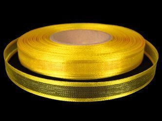Wstążka 10mm organtyna LAMÓWKA żółta