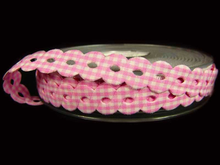 Wstążka 15mm poly PEPITO WARKOCZ róż