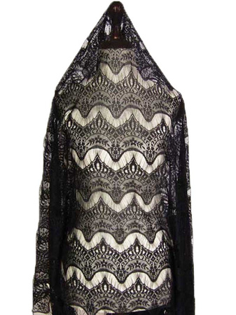 Koronka 140cm bawełniano-poliesterowa czarna