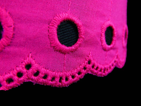 Koronka 4cm haft angielski amarantowa