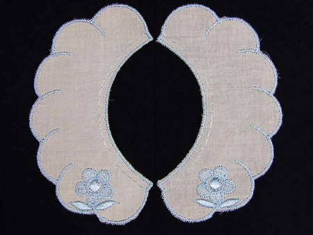 Kołnierzyk BEBE haft STOKROTKA błękit