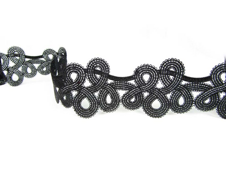 Koronka 7cm gipiurowa poly czarna