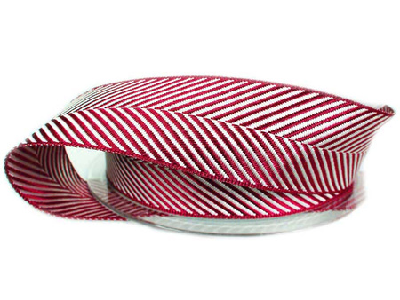 Taśma 25mm tkana HERRINGBONE bordo