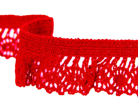 Falbanka 18mm elastyczna bawełna czerwona