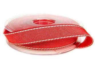 Taśma 15mm tkana DENIM czerwona