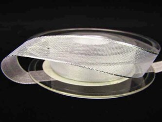 Wstążka 16mm organtyna BRZEG srebrny