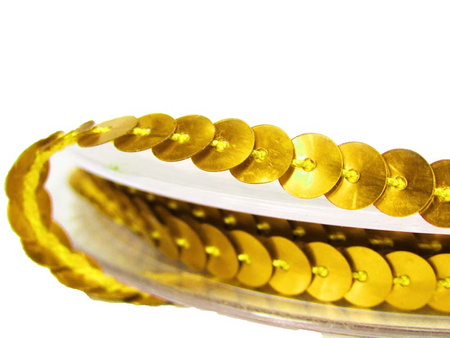 Taśma cekinowa 6mm złota