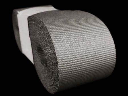 Taśma 37mm ryps poliestrowa popiel