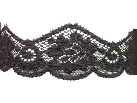 Koronka 4,5cm elastyczna czarna