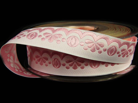 Taśma 1,9cm poliestrowa OBSZYWKA jasnoróżowa