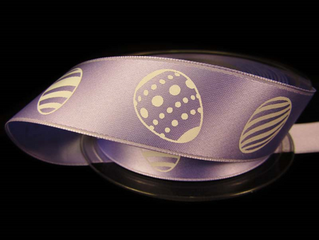 Wstążka 2,5cm atłas PISANKI fiolet