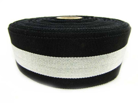 Taśma 45mm ryps bawełna lampas czarna
